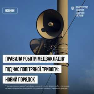 Правила роботи медзакладів під час повітряної тривоги Правила роботи медзакладів під час повітряної тривоги